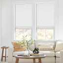 No Tools No Drill Cordless Roman Shades for Indoor Windows 100% Blackout, for Window Size 34" W 64" H White