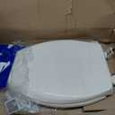 Mayfair Aurora Slow Close Toilet Seat, Easy Clean Hinges and Adjustable Perfect Fit Plastic Seat, Made in USA, Elongated, Biscuit