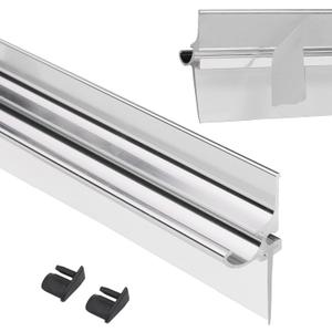 32" Shower Door Drip Rail with Drip Rail Plugs, Framed Shower Door Replacement Drip Rail with Vinyl Sweep and Pre-Applied Mounting Tape (32 Inch)