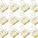12 Pcs Gold Wire Binder Clips 2 inch Large Hollow Out Long Tail Binder Clips Clamps 51mm for Paperwork, Sewing Crafts, Teacher, Office School Supplies, Food Packages