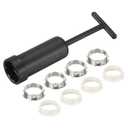 MECCANIXITY G9 Light Socket Rings Metal Lamp Shade Holder Ring Replacement with Removal Tool Silver Tone White 1 Set/9pcs
