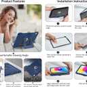 Soke Case for iPad (A16) 11th/10th Generation (11-Inch 2025/10.9-Inch 2022), with Screen Protector and Kickstands, Rugged Full Body Heavy Duty Shockproof Protective Cover - Black Navy