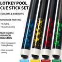 LOTKEY Pool Cue Sticks for Adults,Super Straightened Up 58'' 18 19 20 21 oz Billiard Cues Canadian Maple Tacos De Billar Profesional Set of 4/3/2/1 House Bar Pool Que Table Beginner Pool Queue