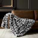 WDCOZY Cheetah Leopard Print Bubble Throw Blanket, Luxury Faux Rabbit Fur Mink Plush Throw for Couch, Sofa and Bed, Soft Fluffy Fuzzy Cozy Blanket for Women, 60x80 inches, Grey, 950 GSM