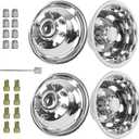 hightall 17 Wheel Simulators, 17" 8 Lug 5 Hand Holes Stainless Steel Hubcaps,Polished Surface,Bolts On Wheel Cover Set Compatible with 2011-2025 Chevy SILVERAD0 3500/GMC Sierra 3500 HD DRW, 17For 2001-2007GMC3500 2003-2021G3500/G30