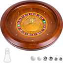 Extguds 20 Inch Professional Wooden Roulette Wheel, Large Size Solid Wood Casino Roulette Wheels for Adults,with 4 Roulette Balls,Perfect for Home Game Night and Entertainment Party