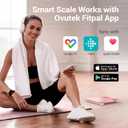 Ovutek Smart Scale for Body Weight, Digital Bathroom Scale BMI Weighing Body Fat Scale, Accurate Body Composition Scale Monitor for People's Health with Smartphone App, Compact Size, 400lb (Pink)