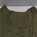 MASCOMODA Women Elegant Square Neck Lantern Long Sleeve Mini Ruched Bodycon Dress Stretch Mesh Slim Party Cocktail Dresses (Medium, Army Green)