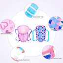 Sumind 2 Pieces Baby Doll Carrier Backpacks Doll Carrier Front Storage Bags with Straps Fit for Dolls from 14 to 18 Inches(Geometry and Heart Style)