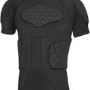 Padded Compression Shirt, Short Sleeve Football Protection Gear (Small)
