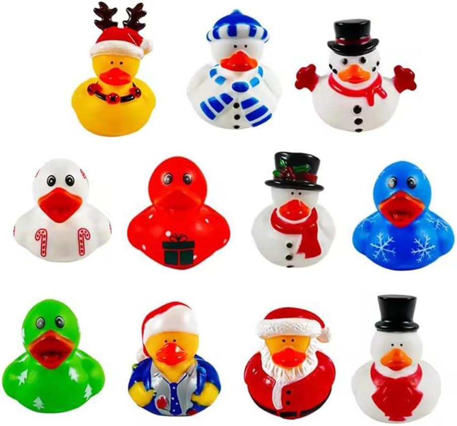 12pcs Assorted Rubber Duck Christmas Duck Toys,Small Rubber Ducks in Bulk Baby Shower Bath Toy for Kids Toddler Birthday Halloween Party Favors Stocking Stuffers Classroom Incentives