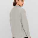 Glamaker Womens Sweatshirts Casual Essentials Pullover Fall Half Zip Tops Preppy Shirt Long Sleeve Fashion Clothes (Beige, S)