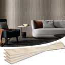 Art3d 4-Piece Wood Slat Acoustic Panels for Stylish Decor and Noise Reduction, 3D Textured Panel for Ceiling and Wall, White Elm (94.5 * 7.9 inch)