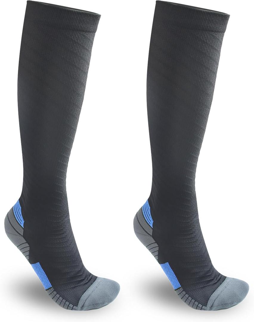 Begrily Compression Socks for Men & Women 20-30mmHg Circulation Knee High Sock for Running Cycling Athletic Training