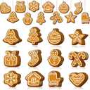 36 Pcs Christmas Wooden Snowflake Ornaments for Tree Mini Snowflake Hanging Ornaments Farmhouse Christmas Decorations for Winter Xmas Home Mantel Holiday Party (Wooden Gingerbread)