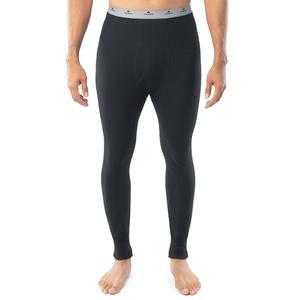 Indera Men's Heavyweight Cotton Waffle Long Johns Thermal Underwear Bottom, Black, Large