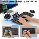 Ergonomic Wireless Keyboard and Mouse Combo, Full-Size Silent Keyboard with Wrist Rest & Phone Holder, 3 DPI Adjustable Mouse, 2.4G Lag-Free Cordless, Long Battery Life for PC Laptop Mac Windows