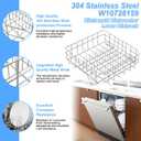 UPGRADED W10728159 Dishwasher Lower Rack Compatible with Kitchenaid Maytag Kenmore Dishwasher Rack,W10525646 W10082825 KDFE104DSS4 Stainless Steel Whirlpool Dishwasher Bottom Rack with Wheel