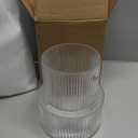 Ribbed Glass Vase, Flower Vase, Fluted Clear Vases for Flowers, Modern Vases for Living Room, Dining Table, Entryway, Shelf, Wedding, Office, Coffee Table, Birthday, 7.5 Inches