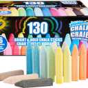 Crayola Washable Outdoor Sidewalk Chalk Collection (130ct), Bulk Anti-Roll Chalk Sticks for Kids, Outdoor Toys & Activities for Kids, Gifts, Ages 4, 5, 6