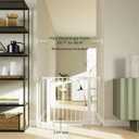 Cumbor 29.7-40.6 in Baby Gate for Stairs and Doorways, Dog Gate Indoor White