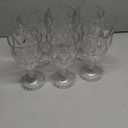 Vintage Wine Glasses Set of 6, Plastic Reusable 12 Ounce Colored Water Goblets, Unique Embossed Pattern Unbreakable Stemmed Wine Glasses High Clear Wedding Party Bar Drinking Cups Clear