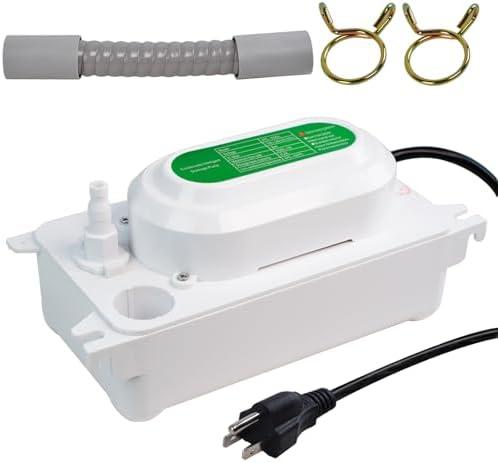 Drphiru Condensate Pump, 6.6 ft/2 m Lift, 110V, 5W AC, 100 L/H Flow, Air Conditioner, Commercial Ice Makers, White