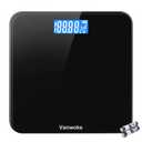 Smart Scale for Body Weight Digital Bathroom Scale with Temperature Indication Corner Design Highly Accurate Body Weight Scale Black Body Fat Scale with Blue LCD Backlight Display 400Lb/180kg