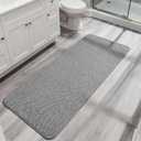 Bosap Bath Mat,Ultra Thin Bathroom Runner Rugs,Large Bath Mats for Bathroom,Quick Dry,Non-Slip,Machine Washable,Low Pile,Bath Rug,Shower Outside,Sink,Home Decor Accessories.Grey,2'x5'24x60inch