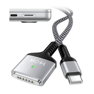 Macbook Pro Charger Cord, 140w Usb-C To Magsafe 3 Cable Apple Fast Charging Cable Magnetic Mac Usb C Mag safe Usbc For Macbook Pro 16/14 Inch, Mac book Air 15/13 Mag Safe Power Line Laptop Long 6 Feet (White)