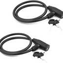 Wideskall 2-Pack 26" inch Light Duty 8mm Cable Keyed Bicycle Bike Lock w/ 2 Keys Cycling Anti-Theft Black