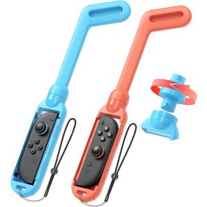 MENEEA [for  /] Golf Club Grip for Nintendo Switch 2/Switch 1 Joy-Con| for Mario Golf Nintendo Switch Game Accessories & Mario Golf Super Rush| Rotatable Clubhead,Detachable Storage