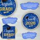 2026 Graduation Party Supplies Tableware Set - 200 Pcs Blue Gold Graduation Plates and Napkins Class of 2026 Disposable Dinnerware for College High School Congrats Grad Party Favors, Serve 50