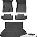 Jenofa-Floor Mats for 2015-2025 Ford Mustang (Without Subwoofer in Cargo Area) Car Mats Cargo Mat Fit 2024 Mustang All Weather Non-Slip Waterproof Floor Liner Accessories Full Set