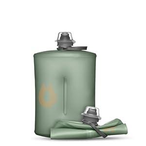 HydraPak Stow Collapsible Water Bottle  350ml, 500ml, 1L  Ultralight, Leak-Proof, BPA-Free, Filter Compatible Travel & Hiking Flask (MTN Sutro Green)