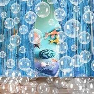 Under the Sea Party Decorations Hanging Bobo Balloons Bubble Pool Ocean Theme Tinsel Foil Fringe Streamer Backdrop Mermaid Birthday Decor Baby Shower Beach Party Supplies