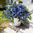 Hommyea Artificial Flowers for Outdoor, 2 Bundles UV Resistant Fake Plants Decoration Realistic Faux Silk Flowers No Fade Plastic Flowers for Outside Planters Home Porch Patio Yard Garden Decor