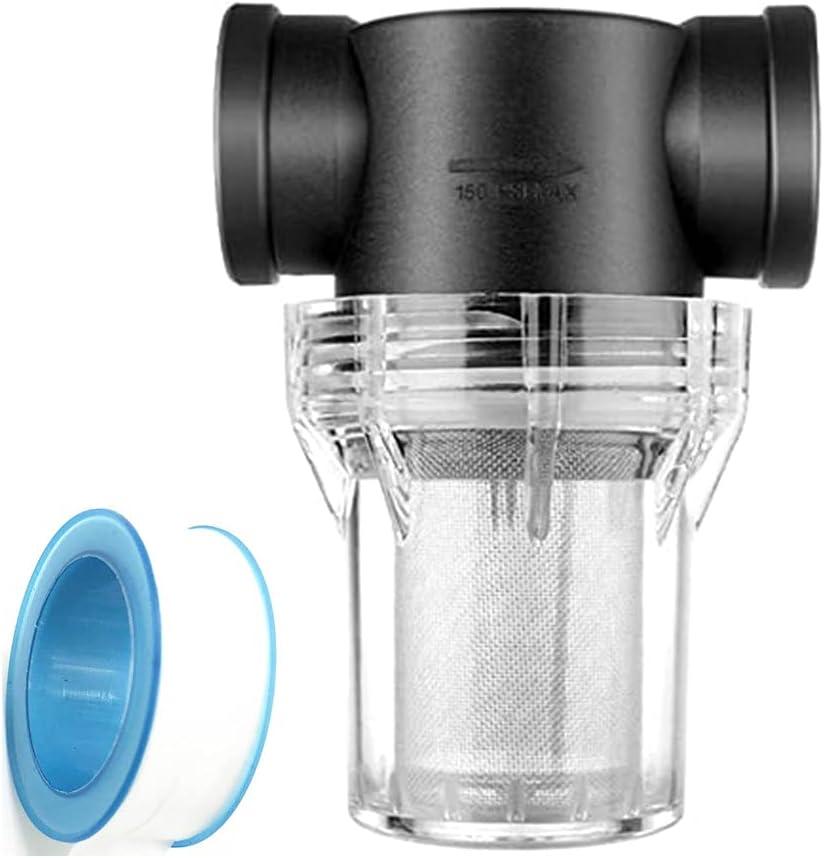 Sediment Filter Pressure Washer Filter Stainless Steel Filter 40Mesh Screen for Outdoor Gardening Inlet Water 1/ 2 Inch Female Thread Connector