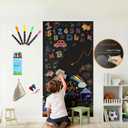 MOOJOU Jumbo Magnetic Chalkboard 75x40 Inch – Peel & Stick for Conference