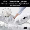 Beautyrest Luxury Goose Feathers Soft Pillows, 500 Thread Count Cover 20x28, Queen (Pack of 2), Supportive Fluffy Hotel Collection Bed Pillows for Side and Back Sleepers