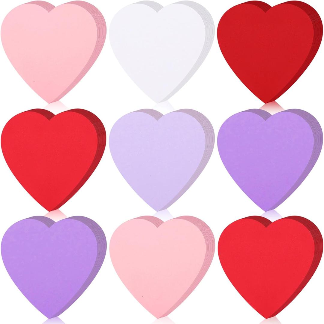 Kisston 360 Pcs Heart Cutouts Paper 3.9 Inch Valentine Cut Outs Bulletin Board Decorations Pink Red Heart Shaped Die Cuts for DIY Classroom Love and Peace School Craft Projects(Stylish Colors)