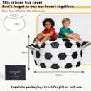 4FT Soccer Football Bean Bag Chair for Adults&Kids World Cup 2026 Gaming Lounge Sofa with Removable Washable Velvet Cover, Ideal for Game Day & Living Room Bedroom
