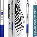 Zebra Pen F-301 Ballpoint Fine Point 0.7mm Stainless Steel Retractable Ballpoint 12-Pack  Easy-Glide Ink, Non-Slip Grip, Metal Clip, Refillable with F-Refill, Professional Design (27120)