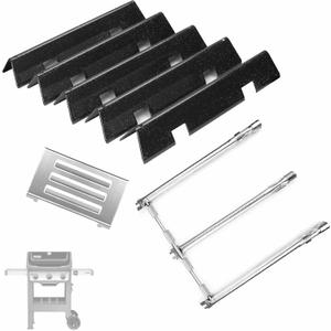 SafBbcue Grill Parts Kits for Weber Spirit II 300 Series GS4 Gas Grills 7636 Flavorizer Bars 69787 Burner Tube 67060 Heat Plate for Weber Spirit 2 300 Grill Replacement Parts E/S-330/310/320 (Black)