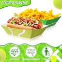 Baderke 100 Pcs 2lb Tennis Party Supplies Paper Food Trays, Disposable Serving Trays Kraft Paper Boat for Tacos Concession for Birthday Tennis Balls Sports Themed Party Favors