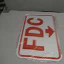SmartSign 12 x 18 inch FDC Fire Department Connection Metal Sign with Down Arrow, 120 mil Aluminum Composite, 3M Engineer Grade Reflective Aluminum, Red and White, Made in USA