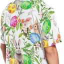 Hawaiian Shirt for Men Short Sleeve Easter Bunny Eggs Rabbit Beach Casual Button Down Aloha Shirt (M)