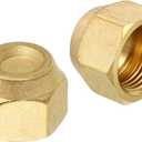 PATIKIL 1/2" Brass Flare Cap, 3/4-16UNF Female Thread 2Pcs SAE Flare Fitting 45 Degree Hex Pipe Fittings for Air Conditioner Refrigeration (0.5 Inch)