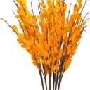 UiiziC Artificial Flowers Jasmine 8 PCS 31"/80cm Faux Plants Bulk Fake Flower Bouquet for Vase Fillers Floral Arrangement Wreath Wedding Party Bouquets Garden Centerpieces Decor (Orange)