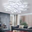 Modern LED Ceiling Light Fixture Flush Mount Chandelier Ceiling Lamp with 12-Leaf Dimmable Remote Control Ceiling Lights for Living Room Dining Room Bedroom